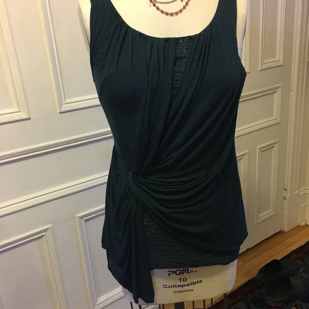Deletta Dark Teal Sleeveless Blouse - Picture 1 of 9